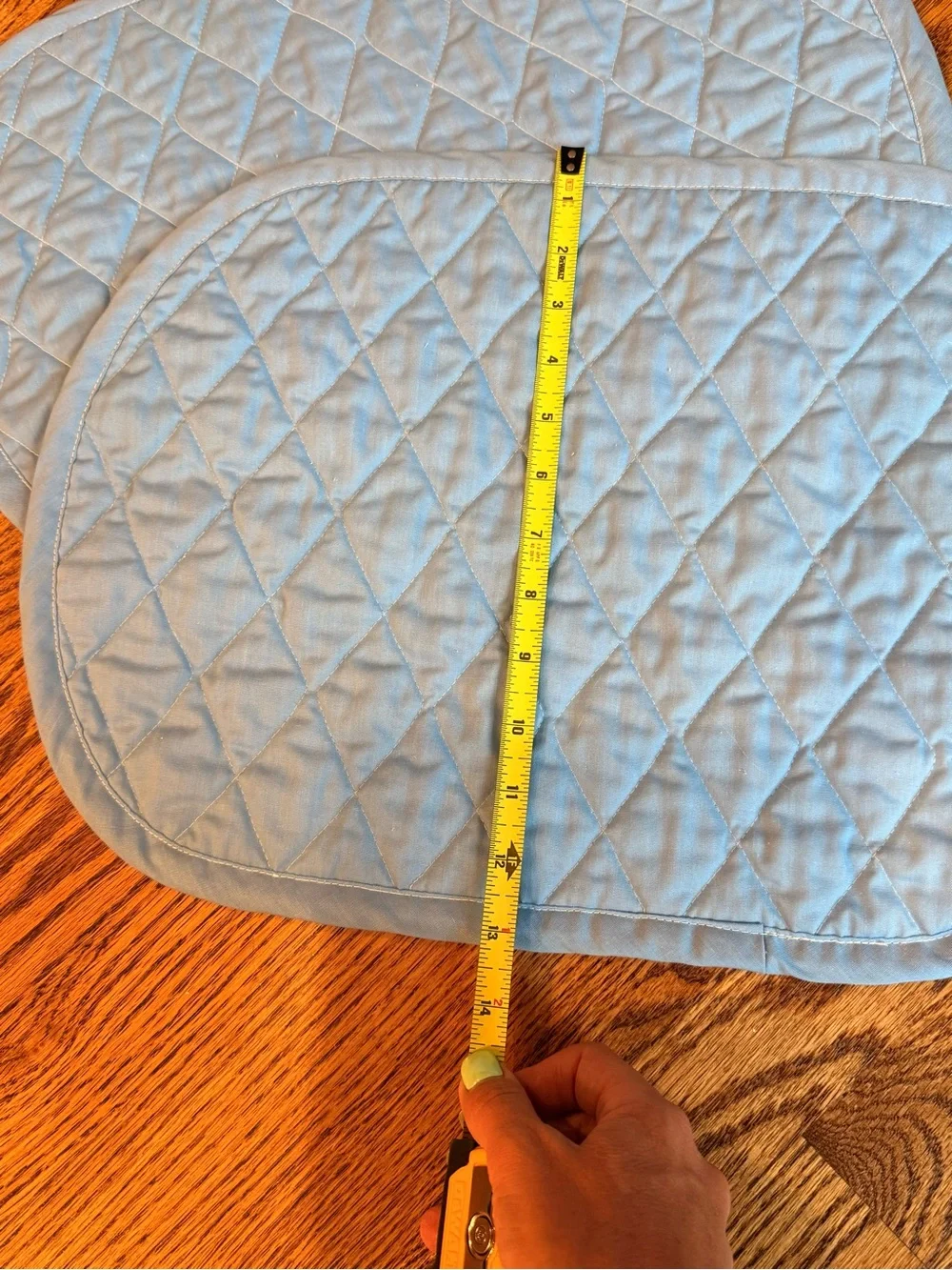 Quilted Placemats in Country Blue-Set of 2